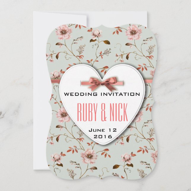 Invitation RomanticCharm Vintage Floral Collection Mariage (Devant)