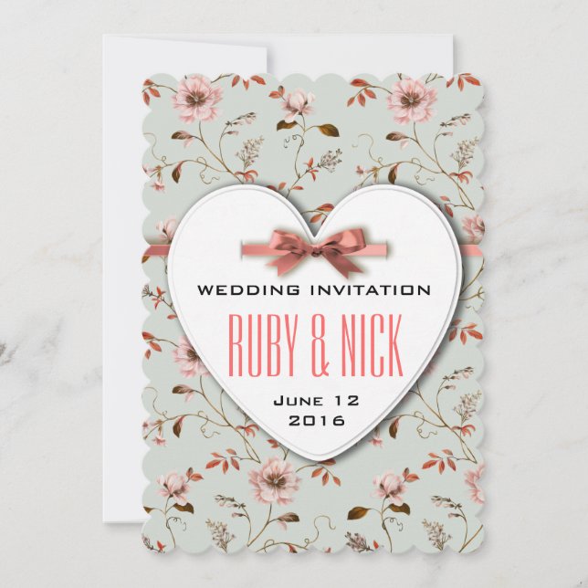 Invitation RomanticCharm Vintage Floral Collection Mariage (Devant)