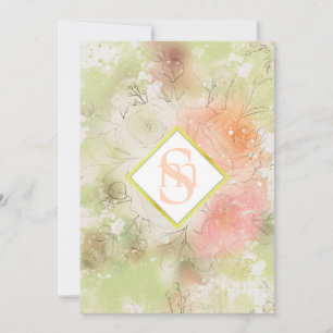 Invitation *~ Romantique Abstrait AR26 QR + RSVP Floral