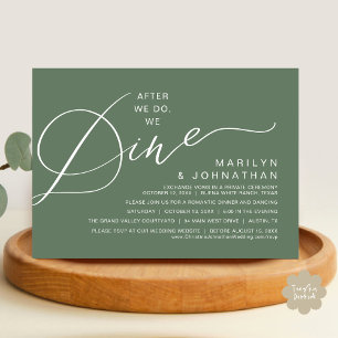Invitation Romantique Après Nous, Nous Dînons, Dîner Mariage