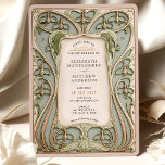 Invitation Romantique Art Nouveau Lily Mariage<br><div class="desc">Cette faire-part de mariage époustouflante incarne l'élégance du mouvement Art Nouveau, avec des motifs floraux gracieux, des courbes fluides et des détails botaniques dorés. Le devant est orné de délicats nénuphars bleus, entrelacés de vignes dorées tourbillonnantes, encadrant les détails mariages dans une serif sophistiquée et typographie de script. La crème...</div>