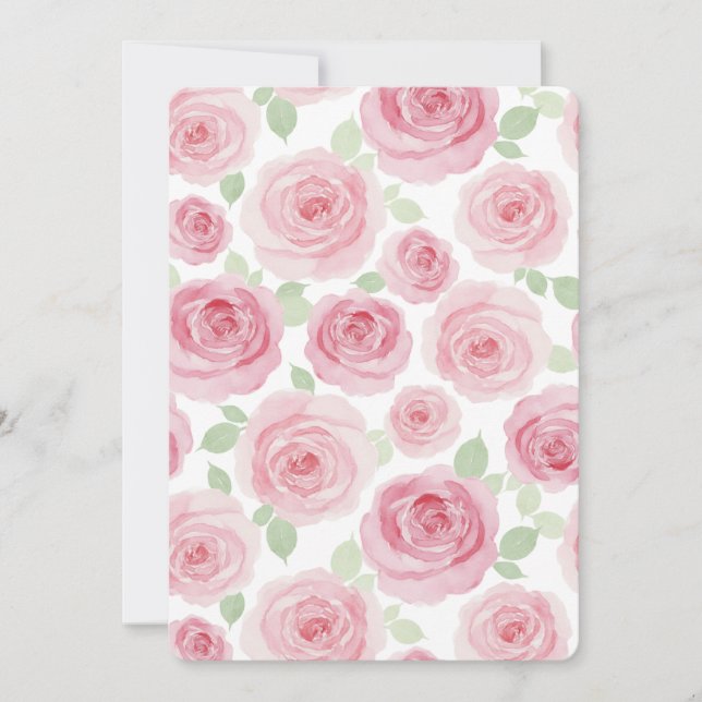 Invitation Romantique aux Roses (Devant)
