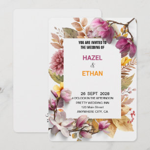 Invitation Romantique Blush & Autumn Botanical Wedding Invite