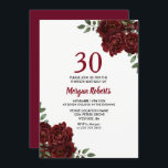 Invitation Romantique Bourgogne Rouge Rose 30e anniversaire I<br><div class="desc">Romantique Bourgogne Rouge Rose 30e anniversaire Invitation Voir la collection correspondante en magasin</div>