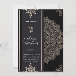 Invitation Romantique Calligraphie noire Toutes les invitatio