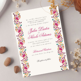 Invitation Romantique classique Pearl Swan Mariage de cadre f