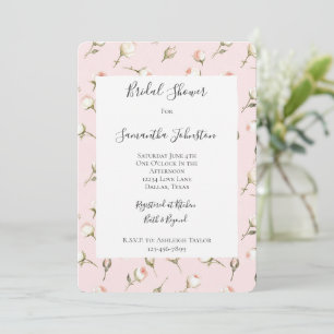 Invitation Romantique Crème rose Rose Fête des mariées floral