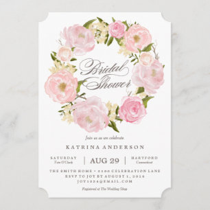 Invitation romantique de Fête de la mariée de