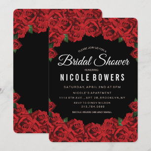 Invitation romantique de roses rouges pour la douc