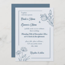Romantique élégant bleu foncé mariage
