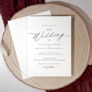 Invitation Romantique Élégant Delicate Mariage de calligraphi