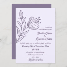 Romantique élégant mariage floral mauve