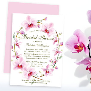 Invitation Romantique Elegant Orchidées rose Fête des mariées