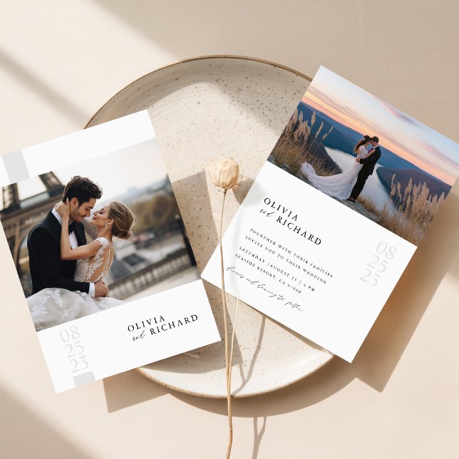 Invitation Romantique Élégant Script photo mariage invite (Créateur téléchargé)