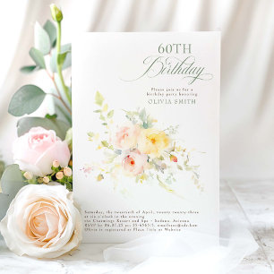 Invitation Romantique Elégante Florale été fête d'anniversair