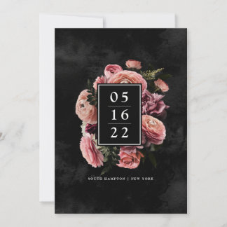 Invitation Romantique et rose Moody | Floral Enregistrer la d