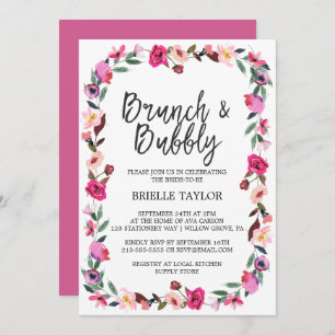 Invitation Romantique Fairytale Blossom Wreath Brunch & Bubbl