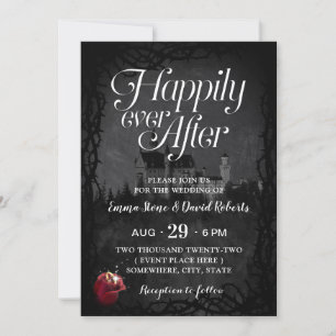 Invitation Romantique Fairytale Castle Rose Thorn Mariage
