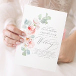 Invitation Romantique Fleurs Roses Douces Été Jardin Mariage<br><div class="desc">Elégante aquarelle rose fleurs invitations mariage</div>