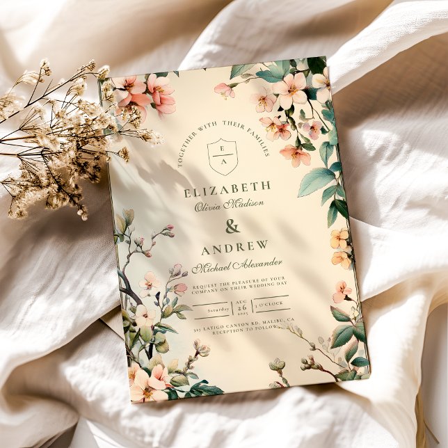 Invitation Romantique Floral Art Nouveau Mariage (Créateur téléchargé)