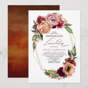 Invitation Romantique Floral Earthy Fall Bridesservantes Déje