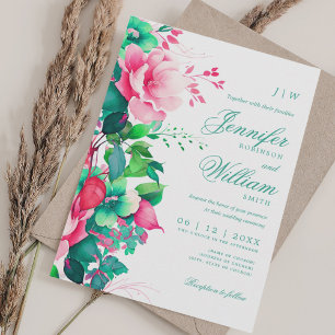 Invitation Romantique Floral Printemps Élégant Mariage Élégan
