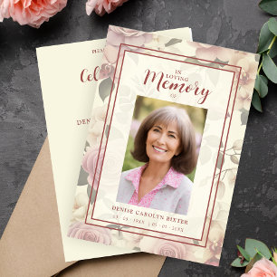 Invitation Romantique Floral Vintage effet funéraire Photo