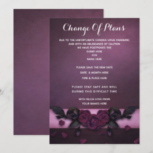 Invitation Romantique Gothique Roses et Pétales Changement de