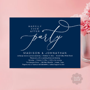 Invitation Romantique Heureux Après La Fête, Dîner Mariage