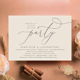 Invitation Romantique Heureux Après La Fête, Dîner Mariage