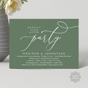 Invitation Romantique Heureux Après La Fête, Dîner Mariage