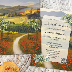 Invitation Romantique Italien QR Code nuptiale douche Invitat