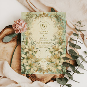 Invitation Romantique Ivory Lily Vintage Mariage