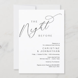 Invitation Romantique La Nuit Avant Le Dîner De Répétition Ma