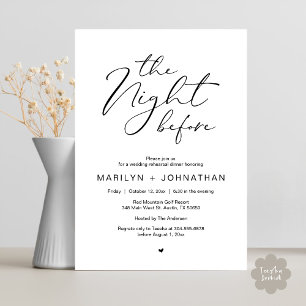 Invitation Romantique La Nuit Avant Le Dîner De Répétition Ma