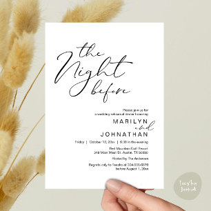 Invitation Romantique La Nuit Avant Le Dîner De Répétition Ma