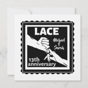 Invitation Romantique main main 13e anniversaire de mariage