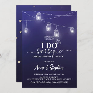 Invitation Romantique Mason Jar Light I Do BBQ Engagement Par