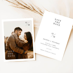 Invitation Romantique moderne Boho Photo Enregistrer la date
