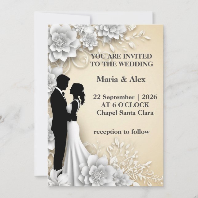✨ Invitation Romantique Pour Célébration De Mariag (Devant)