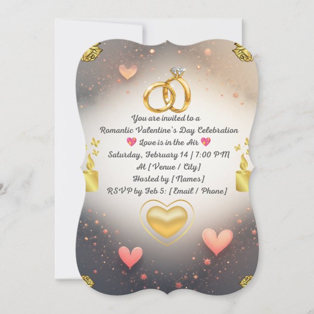 Invitation romantique pour la Saint-Valentin (Devant)