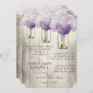 Invitation Romantique Radiant Orchid Mason Jar Firefly Mariag