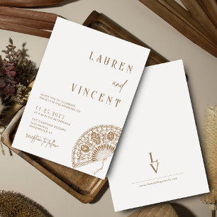 Invitation Romantique Rich Classic Vintage Mariage ventilateu