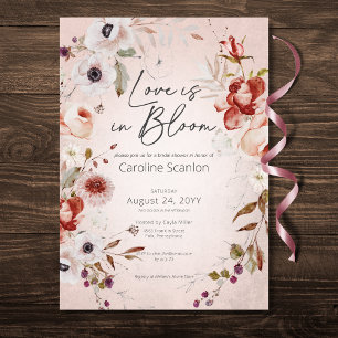 Invitation Romantique Rose Floral Amour Dans La Fête des mari