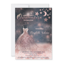 Romantique Rose or glitterie robe céleste