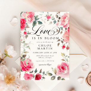 Invitation Romantique Rose Rose amour dans la Fête des mariée