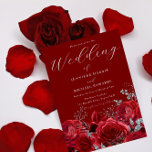 Invitation Romantique Roses Rouge Profond Mariage élégant<br><div class="desc">Romantic Deep Red Roses Elégant Mariage Invitation Romantique Mariage Voir la collection correspondante dans Niche et Nest Store Merci beaucoup</div>