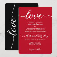Romantique Rouge Noir Mariage de Saint Valentin