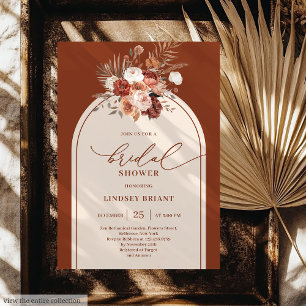 Invitation Romantique rouille Pampas Grass Fête des mariées F