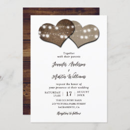 Invitation Romantique Rustique Burlap String Mariage